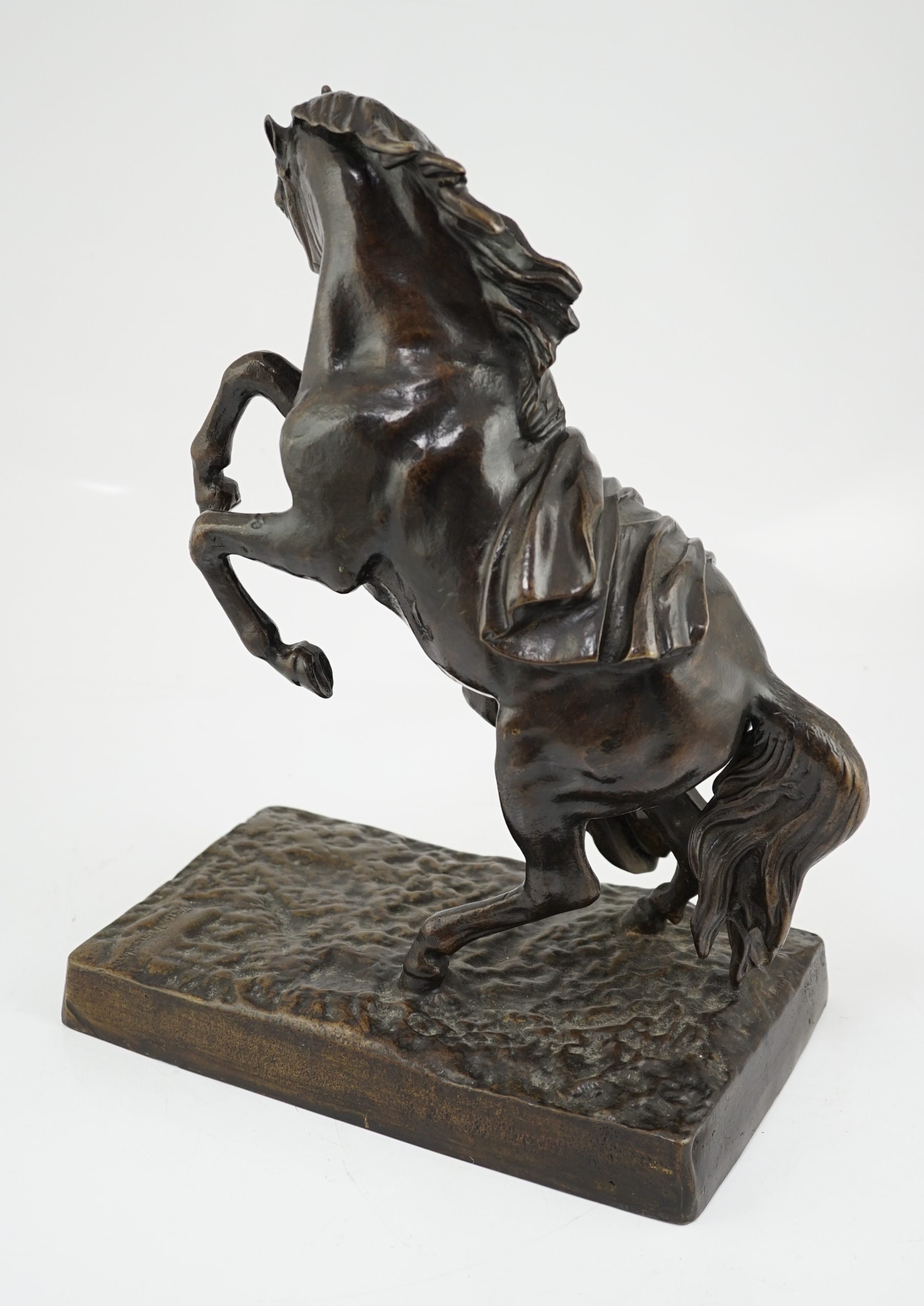 Jakob Freiherr Clodt von Jürgensburg (Russian, 1805-1867), a bronze of a rearing horse
